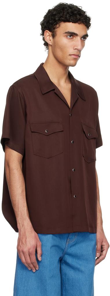 Recto Burgundy Camp Collar Western Club Shirt