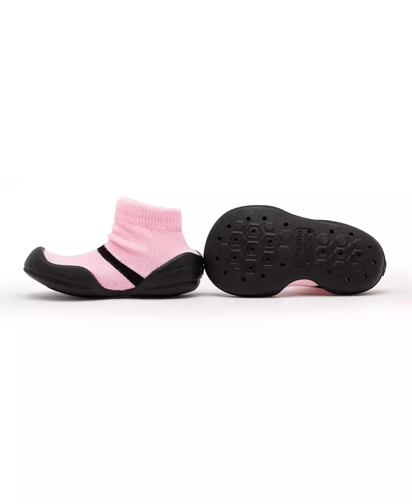 Komuello Baby Girl First Walk Sock Shoes Mary Jane - Pink 3
