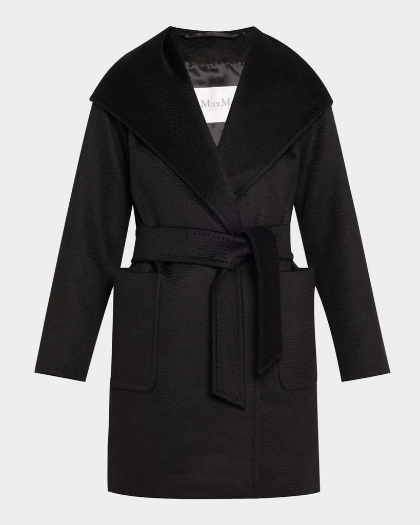 Max Mara Rialto Camel Hair Belted Short Hooded Coat 1