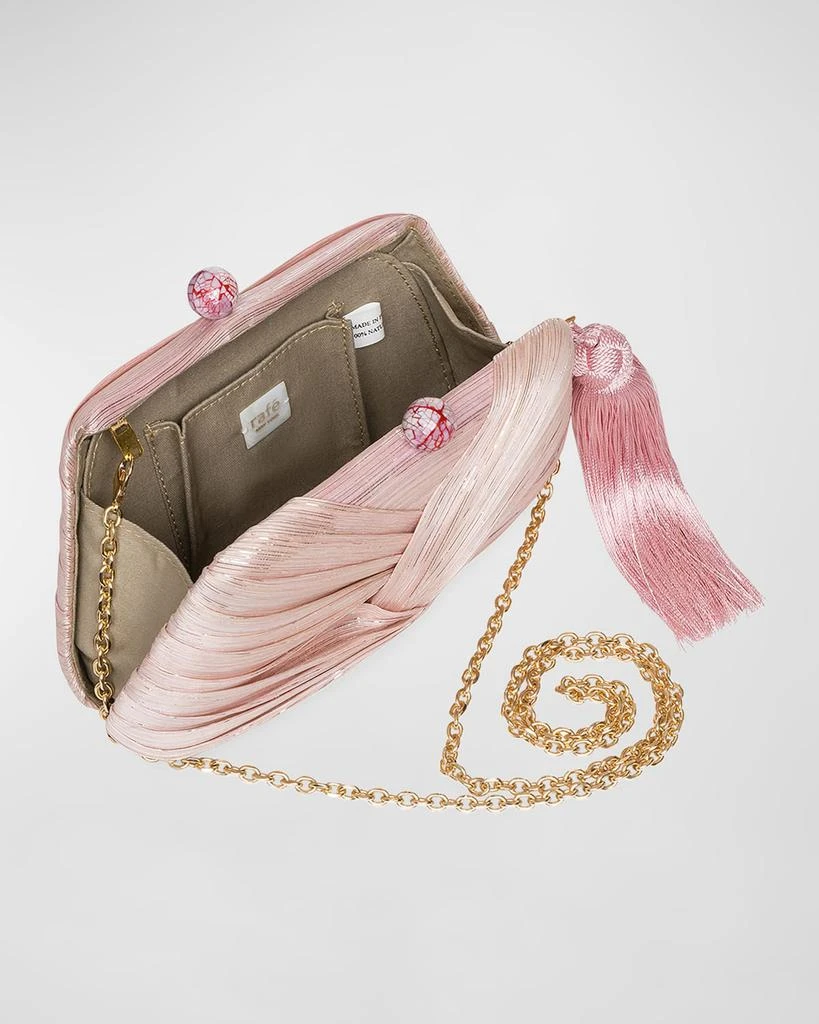Rafe Rosie Draped Tasesel Straw Clutch Bag 3