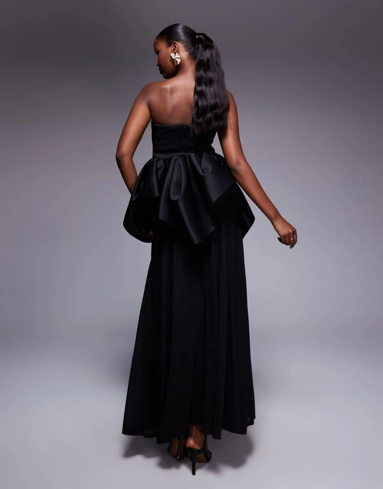 ASOS DESIGN Premium bandeau with sheer skirt maxi dress in black  scuba-style fabric  On Sale Now with Up to 35% Off | Discover Exclusive  Deals & Savings at BeyondStyle  Authentic