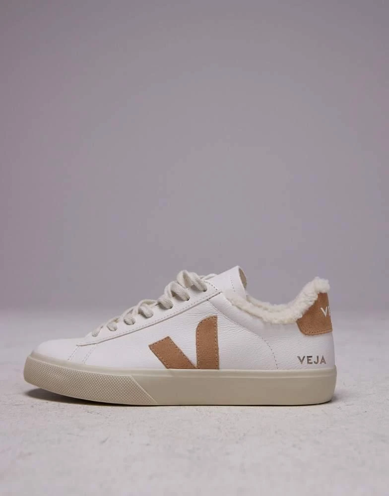 Veja VEJA Campo fur lined trainer in white 2