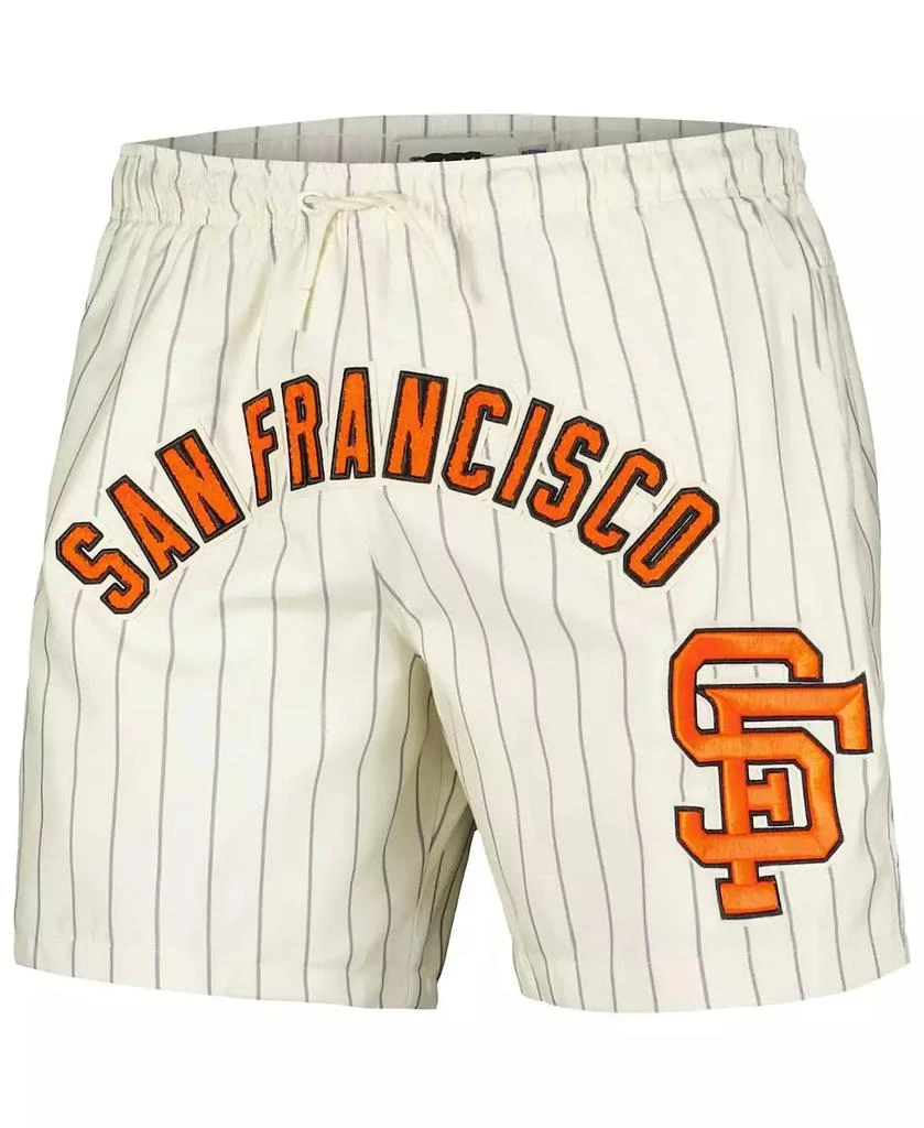 Pro Standard Men's Cream San Francisco Giants Pinstripe Retro Classic Woven Shorts 3