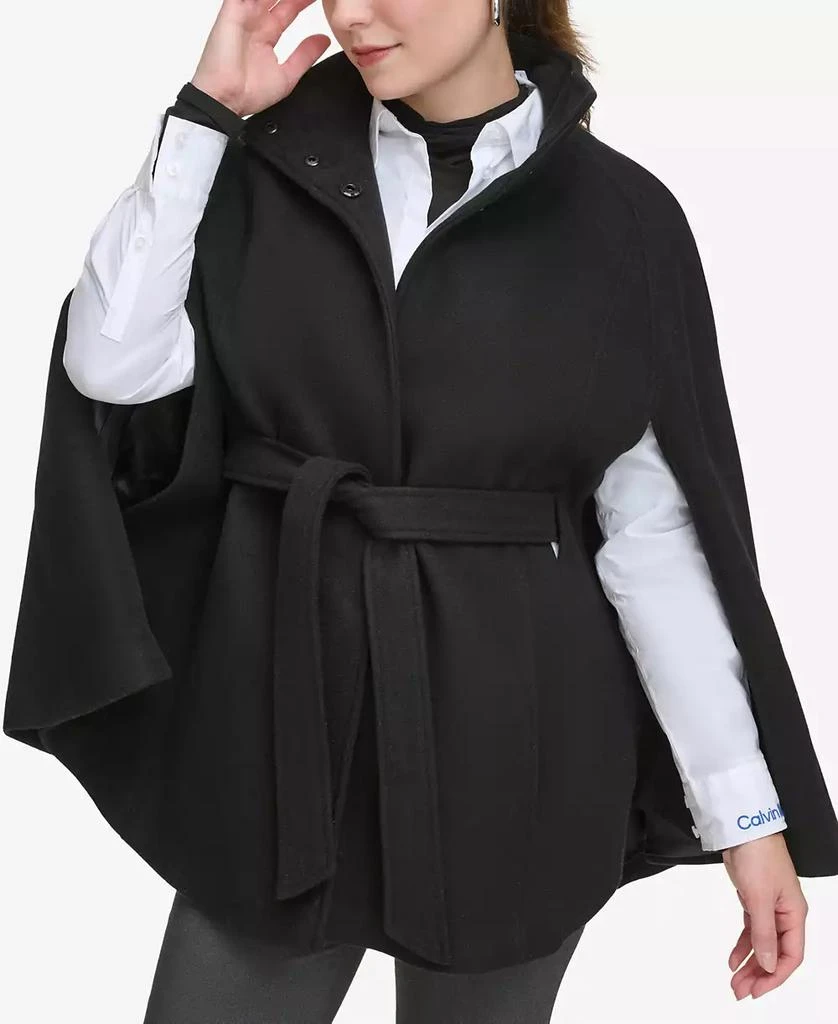 Calvin Klein Womens Double-Breasted Cape Coat 5