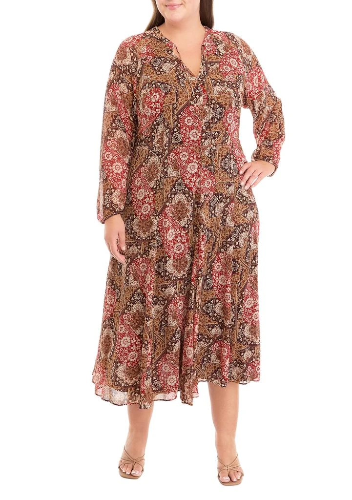 tommy hilfiger paisley chiffon midi dress Shop Plus Size Long Sleeve Tie Neck Paisley Chiffon Midi Dress on Sale at  BeyondStyle – Get 70% Off Plus Size Long Sleeve Tie Neck Paisley Chiffon  Midi Dress with Limited-Time Flash