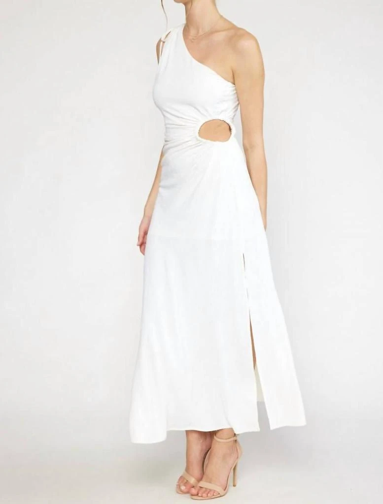 entro Single Shoulder Maxi Dress In Off White 2