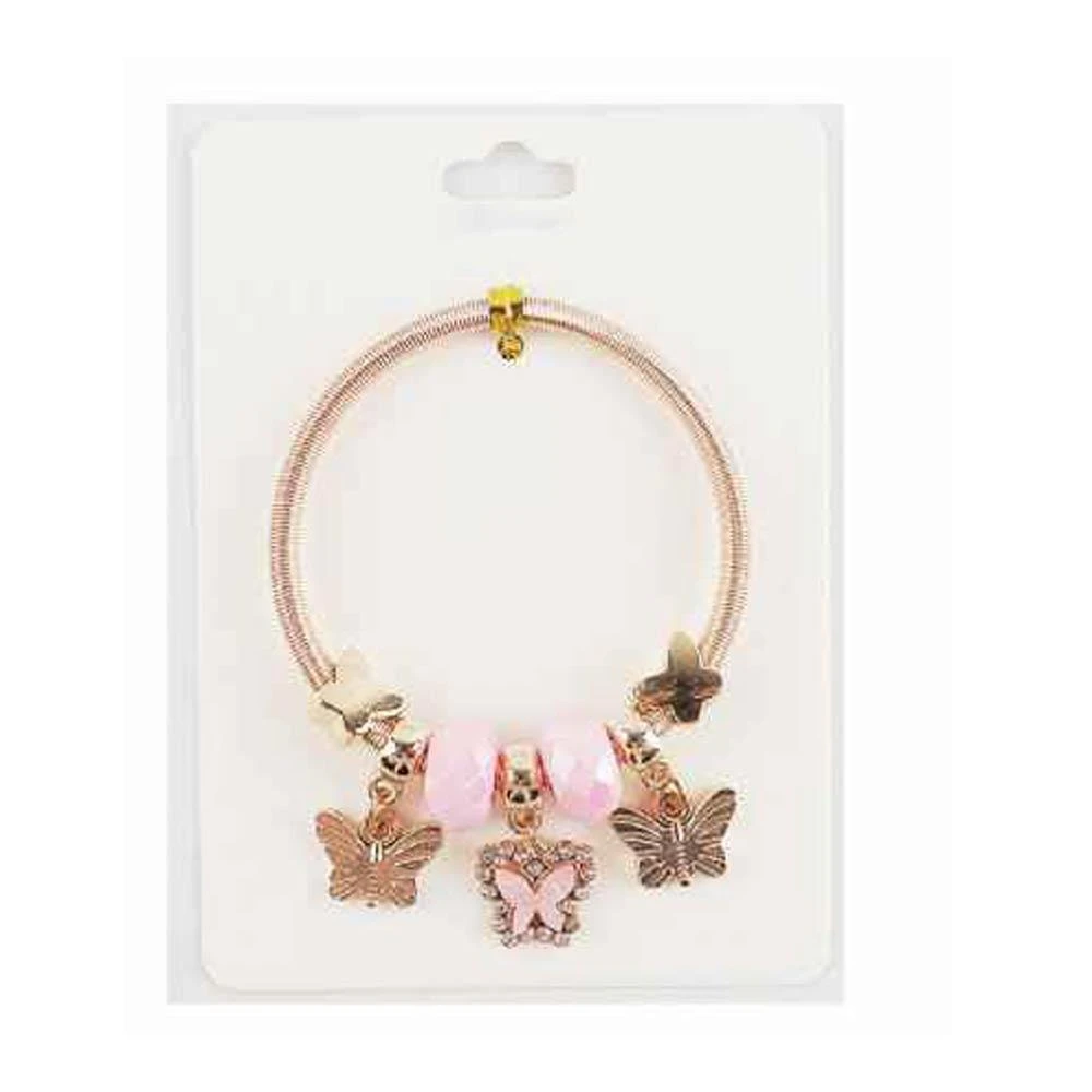 FASHNZFAB 12PCS - Butterfly Charm Beaded Stretch Bracelets 3