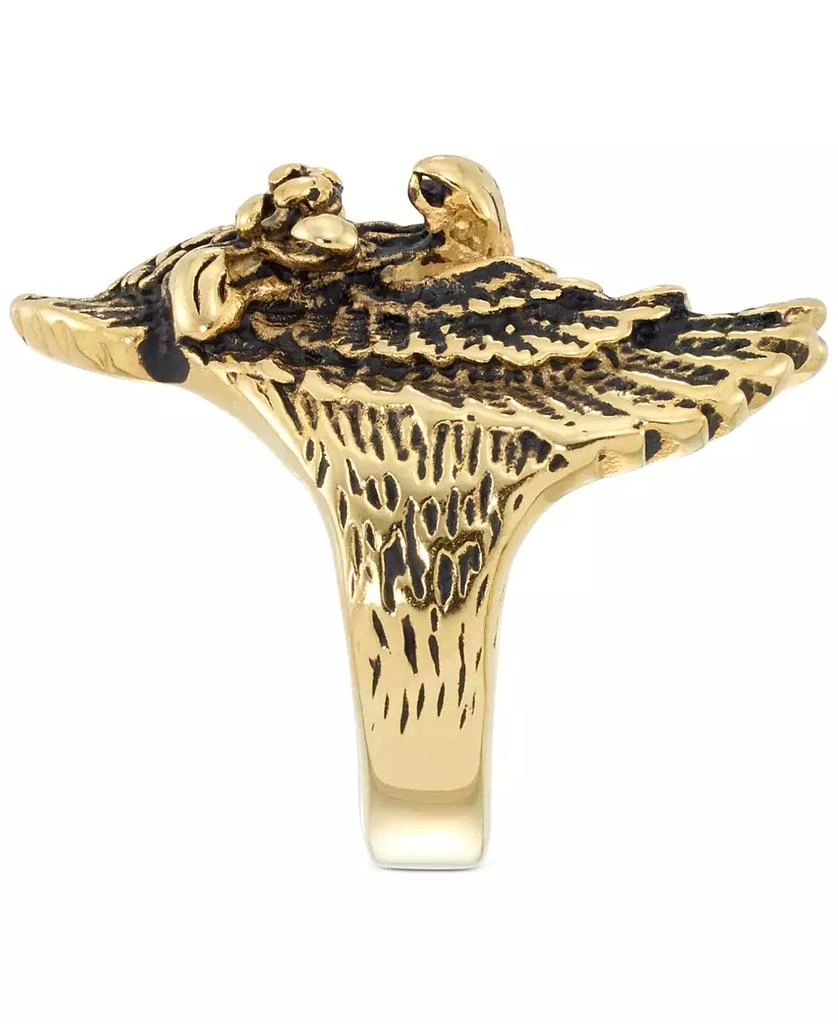 LEGACY for MEN by Simone I. Smith Yellow & Black Ion-Plated Eagle Ring in Stainless Steel 3
