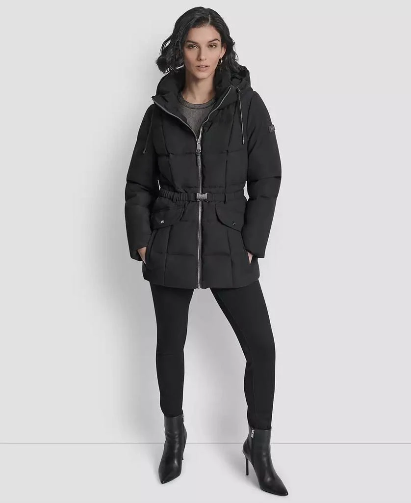 DKNY Women
s Belted Hooded Puffer Coat 3