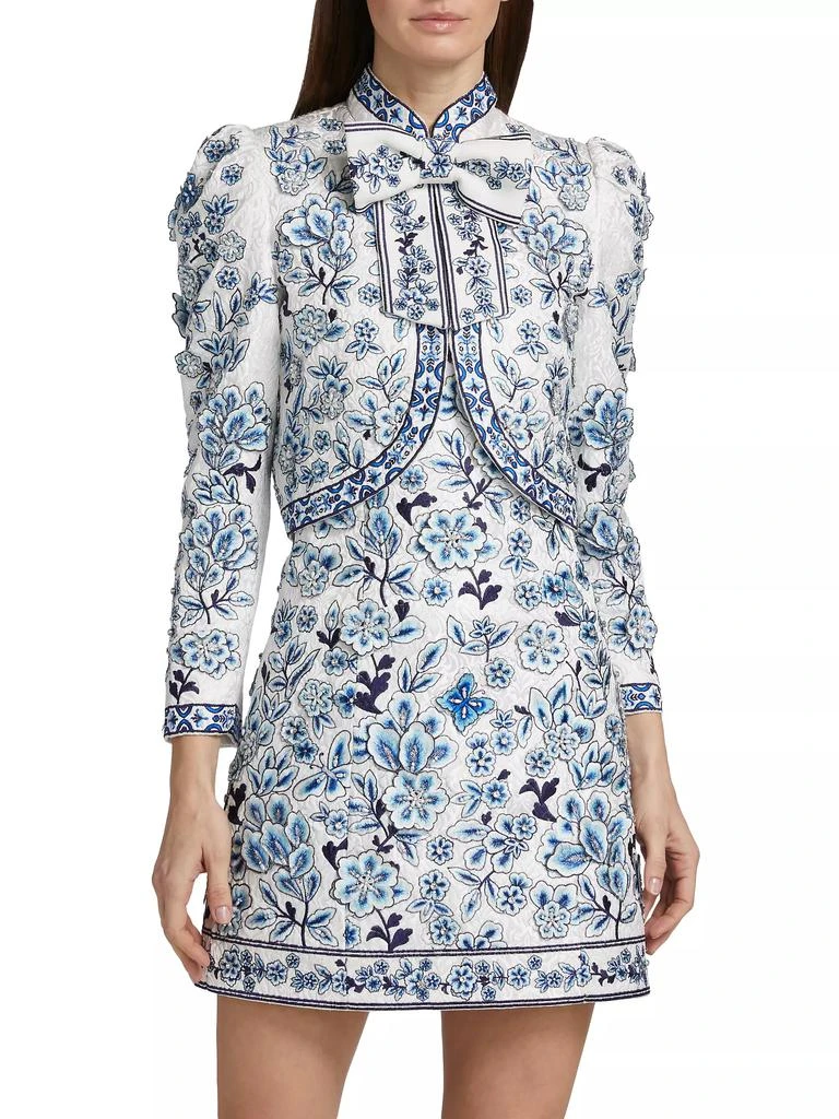 Alice + Olivia Ilaria Floral-Embroidered Crop Jacket 3