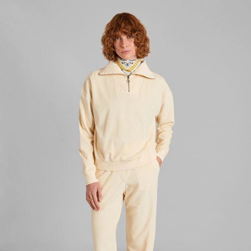 L'Exception Paris Corduroy trucker neck sweatshirt Crème L'EXCEPTION PARIS 3