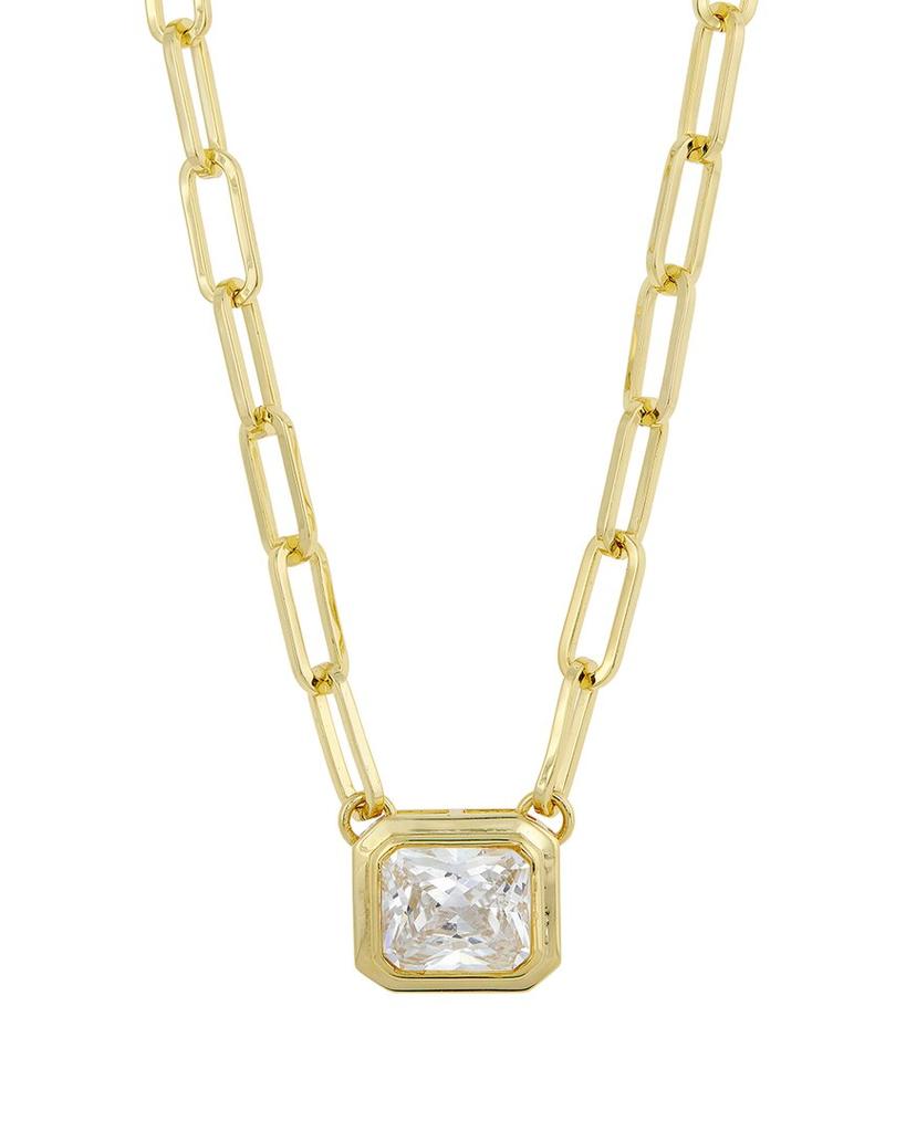 Savvy Cie Jewels Silver  CZ Statement Necklace
