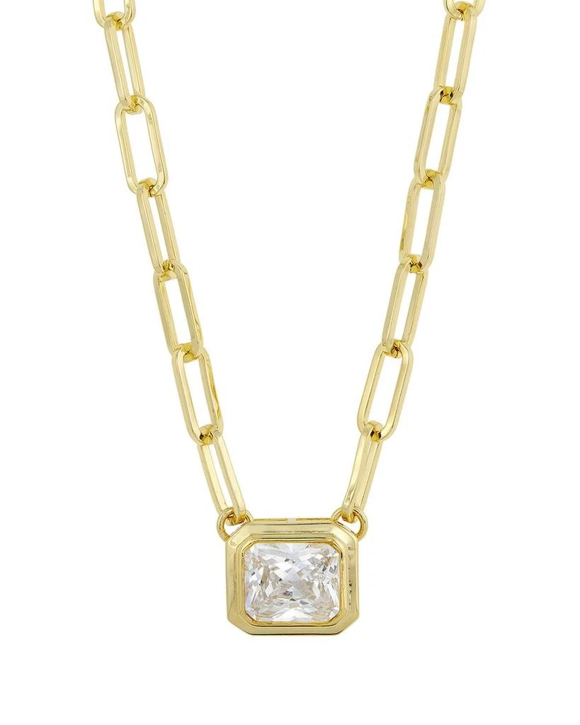 Savvy Cie Jewels Silver  CZ Statement Necklace 1