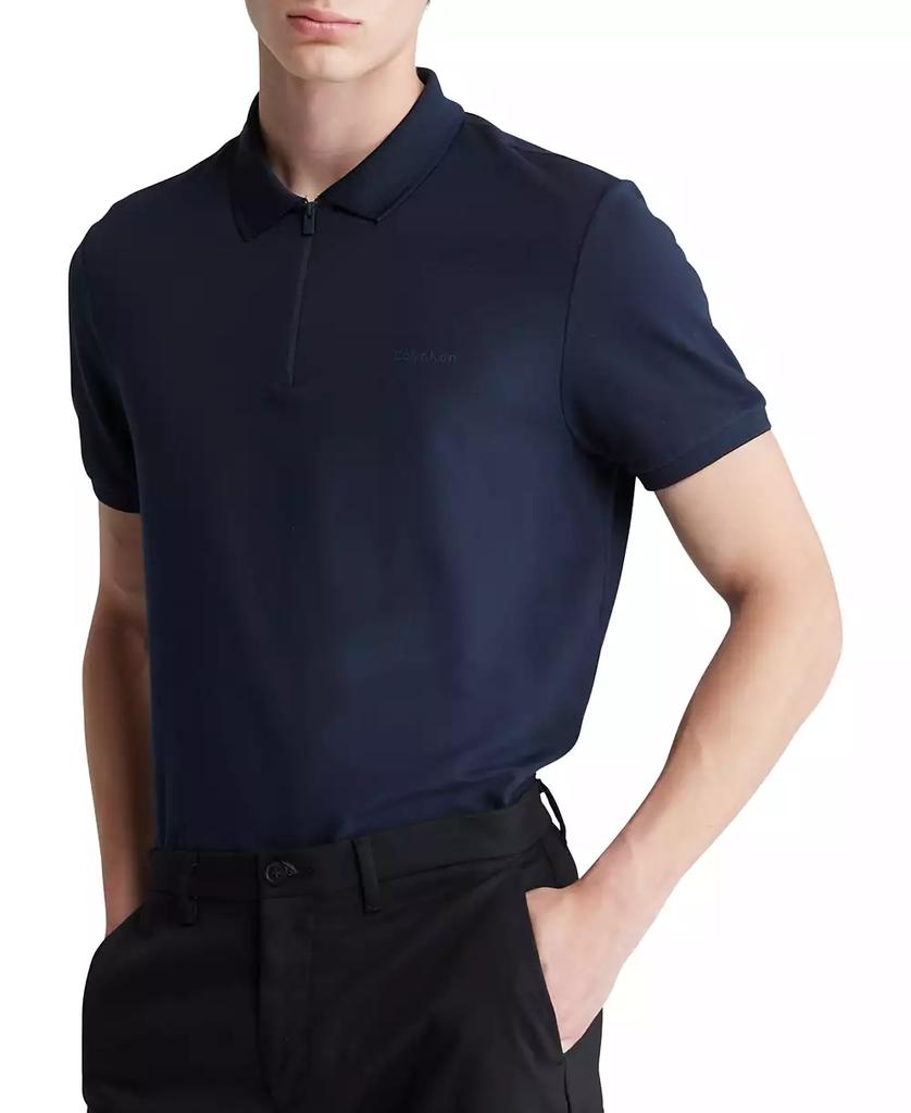 Calvin Klein Men's Athletic Tech Zip Polo Shirt