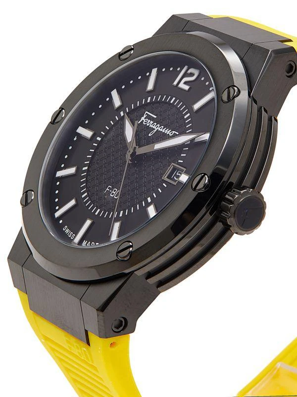 Salvatore Ferragamo 44MM Stainless Steel 
Silicone Strap Watch 3