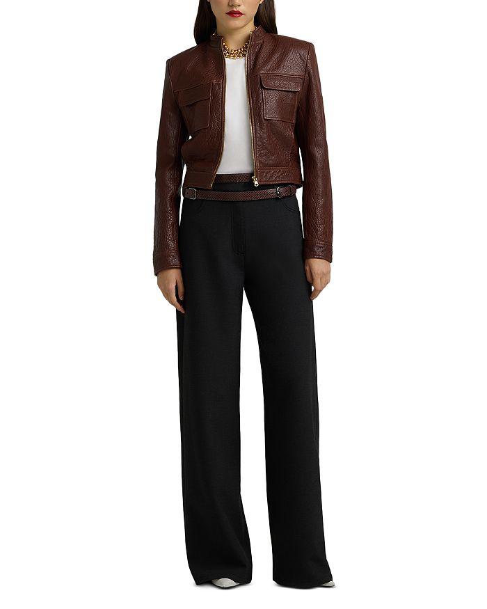 St. John Vintage Edge Nappa Leather Jacket