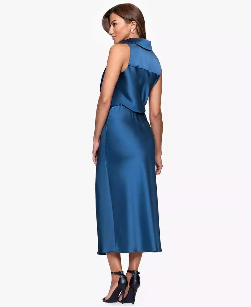 XSCAPE Women
s Collar Sleeveless Sheath Midi Dress 2