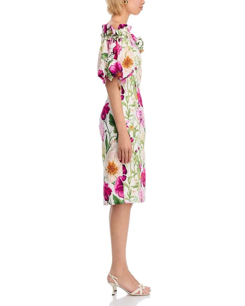 Teri Jon Off-the-Shoulder Cotton Floral Balloon Sleeve Dress 5