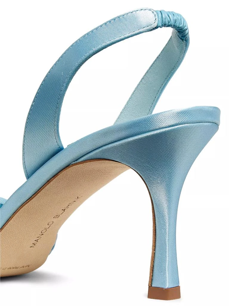 Manolo Blahnik Carolyne 75MM Pleated Slingback Pumps 6