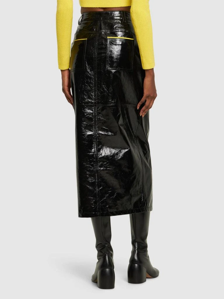 FERRARI Patent Leather Pencil Midi Skirt 2