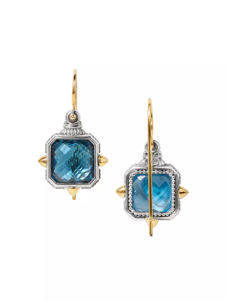 Konstantino Anthos 18K Yellow Gold, Sterling Silver & Blue Spinel Drop Earrings