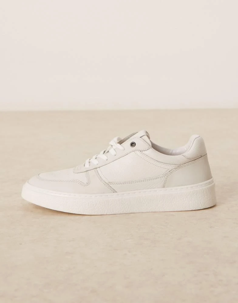 ASOS ASOS DESIGN white trainers in leather 4