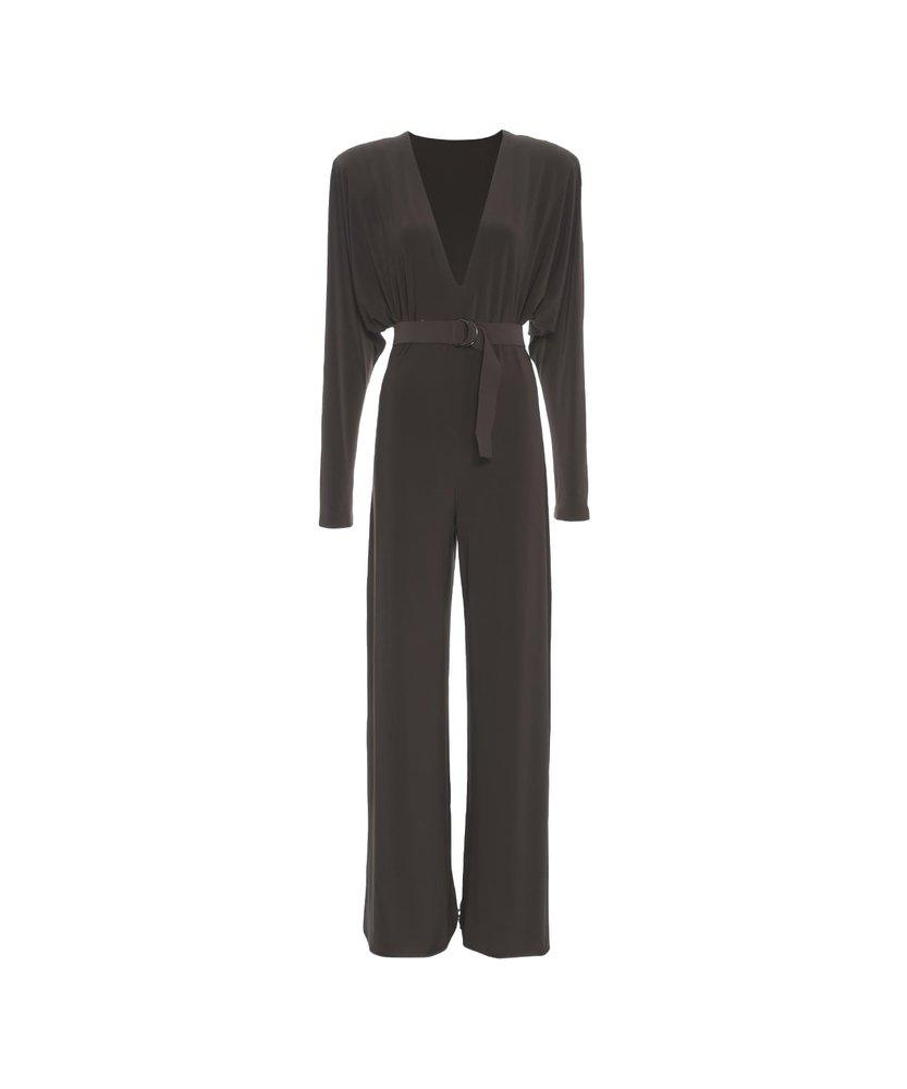 Norma Kamali Norma Kamali Long-Sleeve V-Neck Jumpsuit