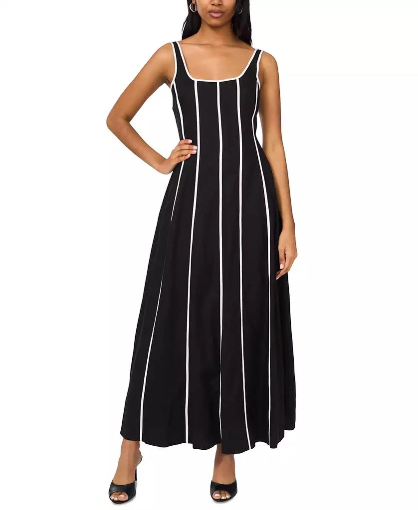 1. State Women's Contrast-Trim Square-Neck Midi Dress 1