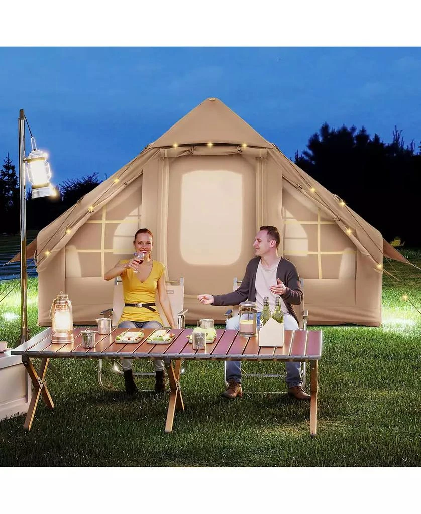 Costway 4-6 People Inflatable Tent with 4 Mesh Screen Windows 2 Doors Skylight Carrying Bag 4