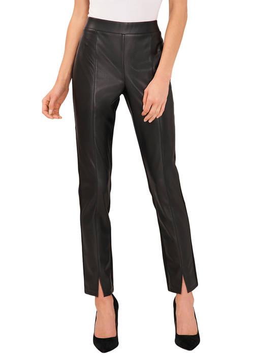 CeCe Womens Vegan Leather Panel Skinny Ponte Pants - Clothing - BeyondStyle