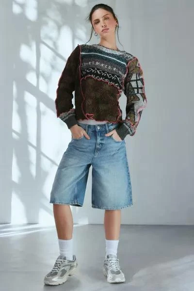 Urban Renewal ReMADE By UO Pop Stitch Pieced Sweater 4