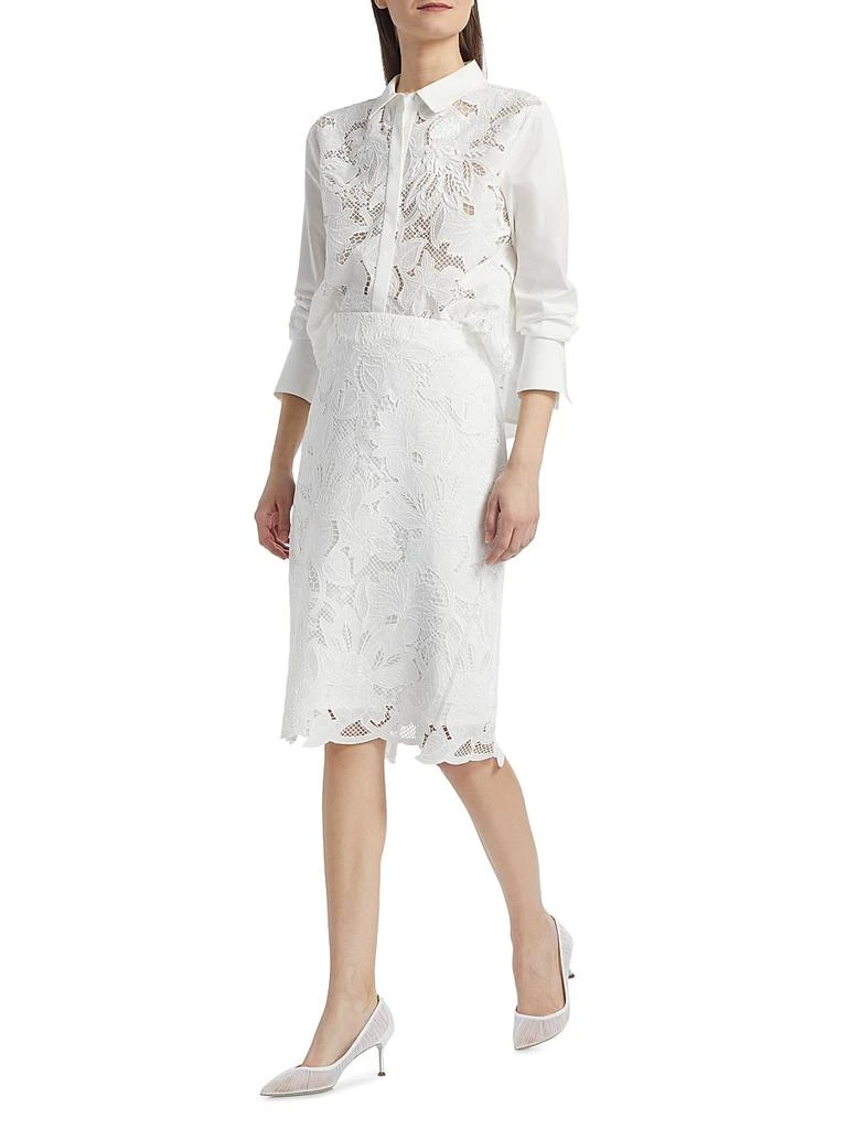 Kobi Halperin Women's Nala Lace Pencil Skirt - White - Size 0