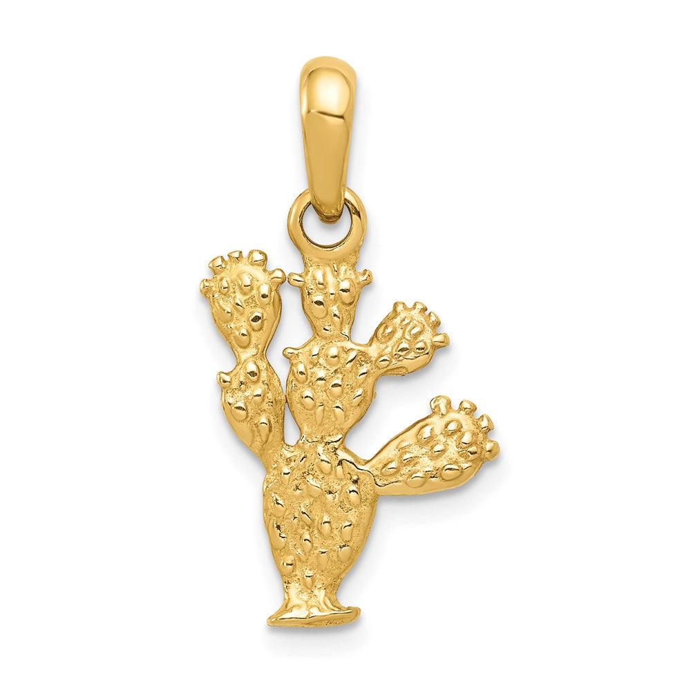 Diamond2Deal 10k Yellow Gold 3-D Cactus Pendant