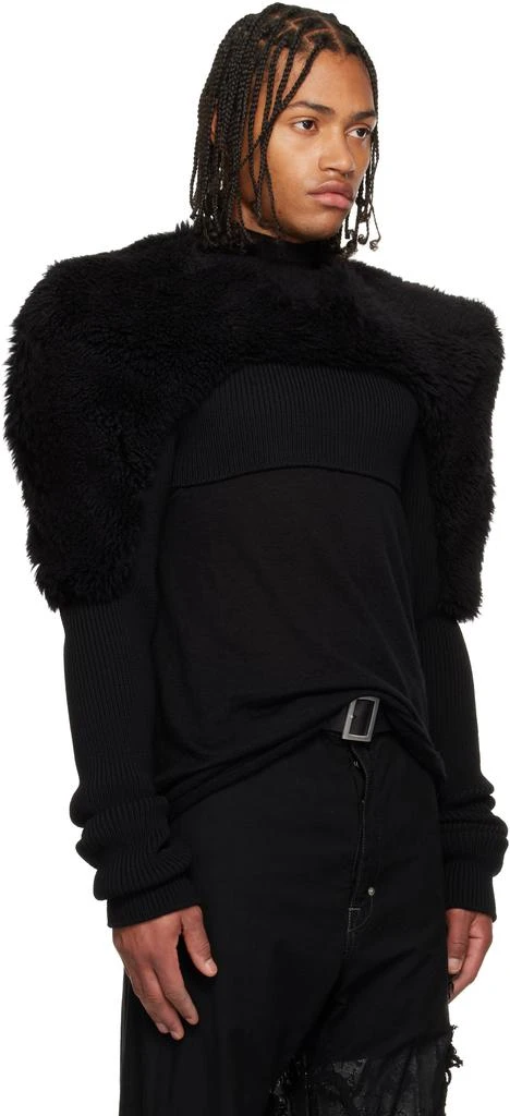 Rick Owens Black Concordians Tight Pullover Shearling Jacket 2