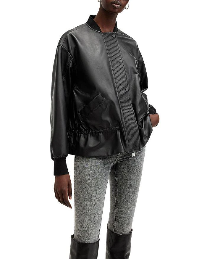 ALL SAINTS Sofi Leather Bomber Jacket 7