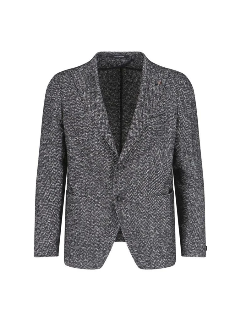 TAGLIATORE Houndstooth Single-Breasted Blazer