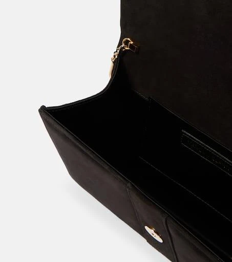 Manolo Blahnik Capri embellished suede clutch 3
