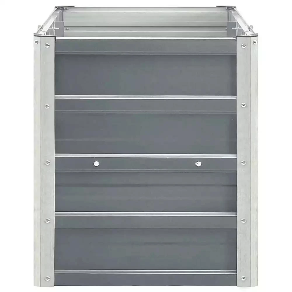 vidaXL Raised Bed Grey Galvanized steel 94.5 x 15.7 x 17.7 in Durable 7
