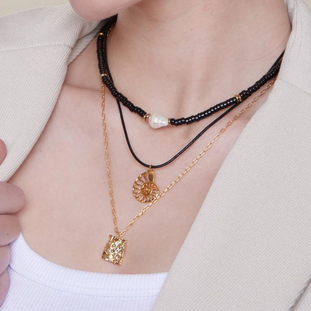 Orelia London Molten Square Charm Necklace 3