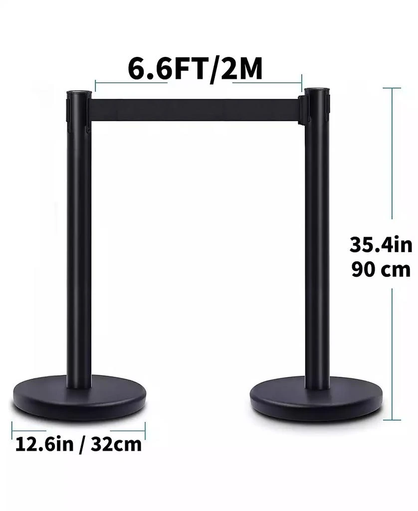 Yescom 6 Piece Crowd Control Stanchion Set with Retractable Belts for Exhibitions 7