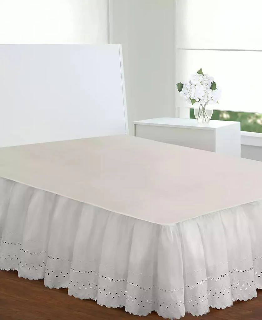 Fresh Ideas Ruffled Eyelet 18" Drop Bed Skirt, Queen 3
