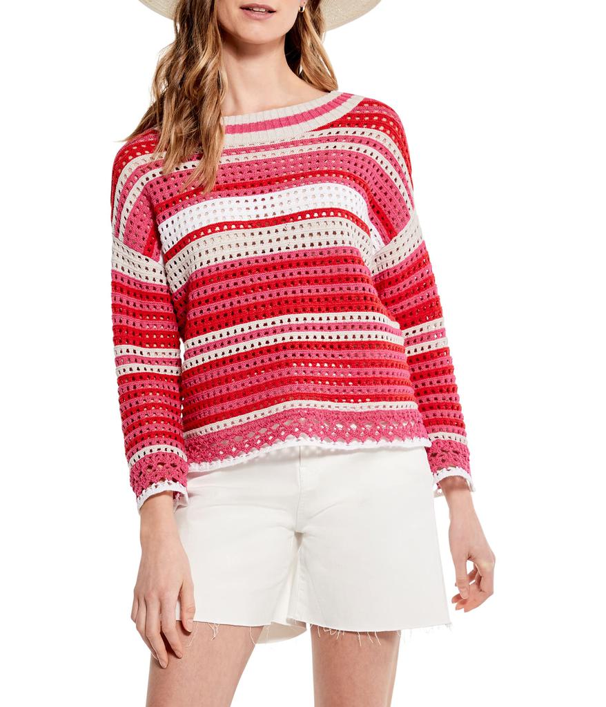 NIC+ZOE Colorful Crochet Sweater