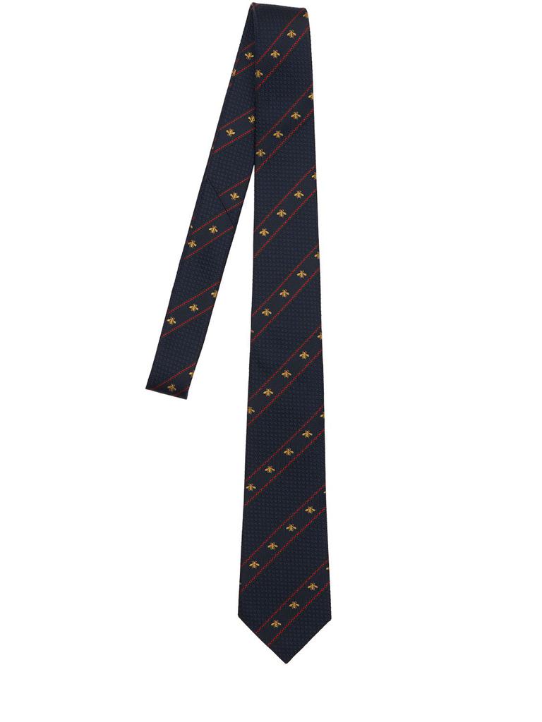 GUCCI 7cm Bee Web Silk Tie