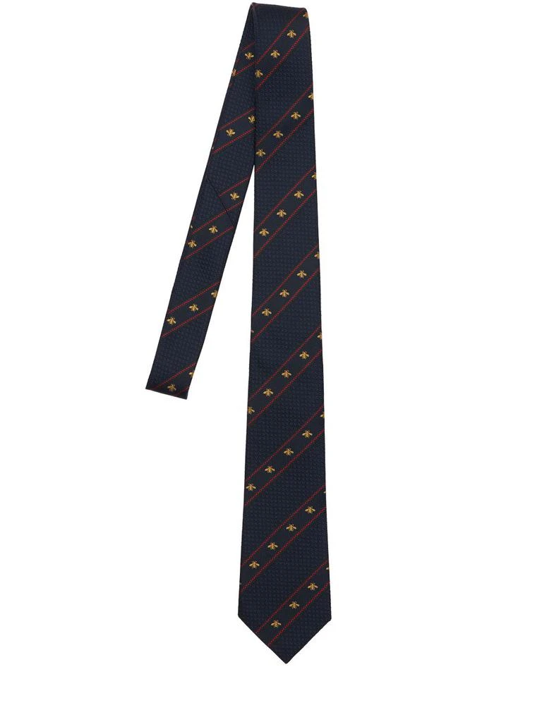 GUCCI 7cm Bee Web Silk Tie 1