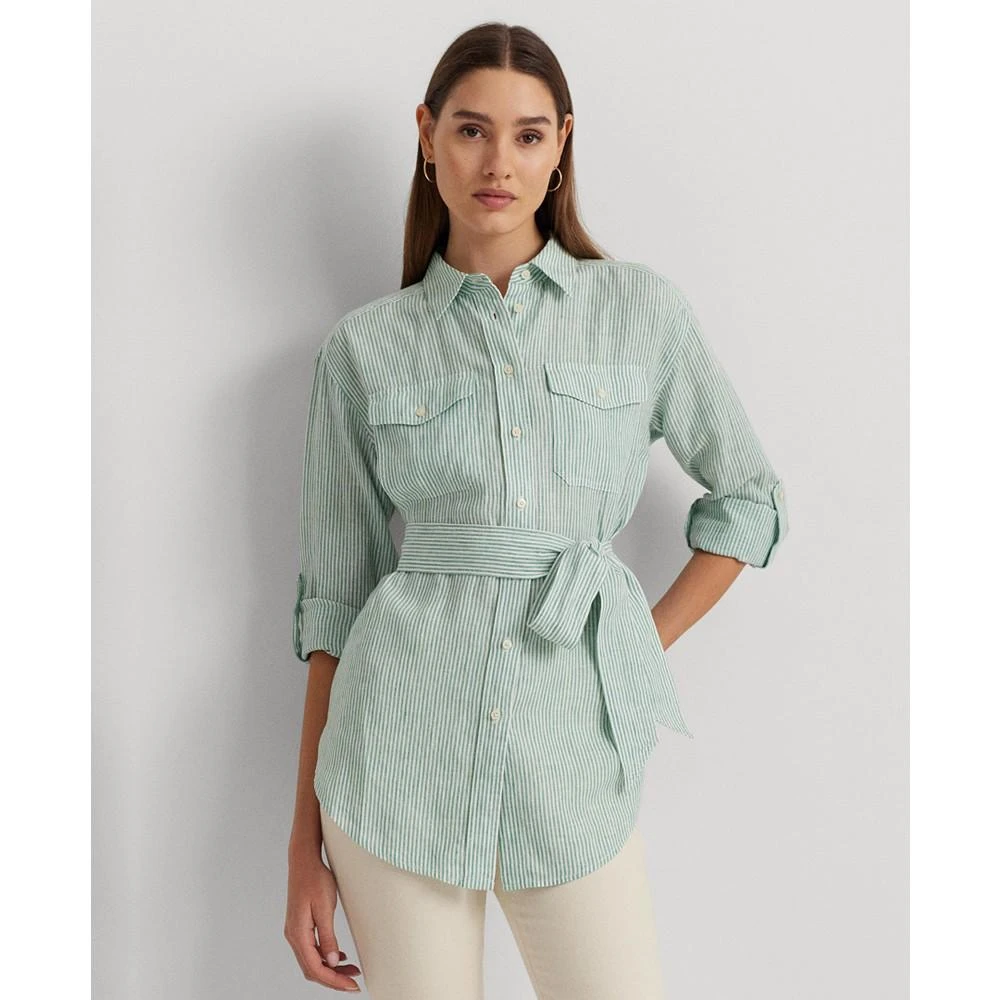 Ralph Lauren Women's Striped Belted Utility Shirt 1