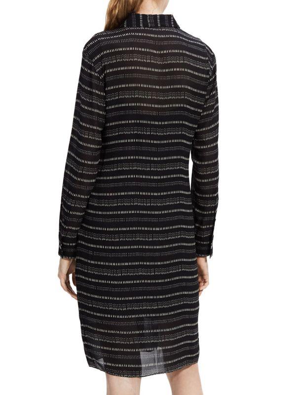 Theory Stripe Tie Waist Shirt Dress