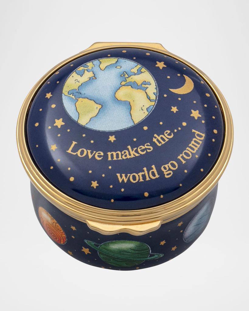 Halcyon Days Love Makes the World Go Round Enamel Box