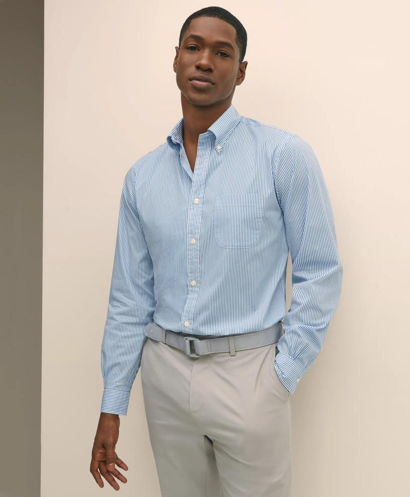 Brooks Brothers Performance Series Stretch Polo Button-Down Collar, Candy Stripe Sport Shirt