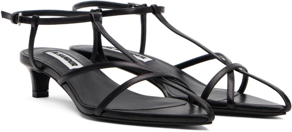 Jil Sander Black Cage Low Heeled Sandals 4