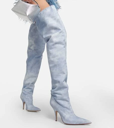 GIA BORGHINI Gia 33 denim over-the-knee boots 4